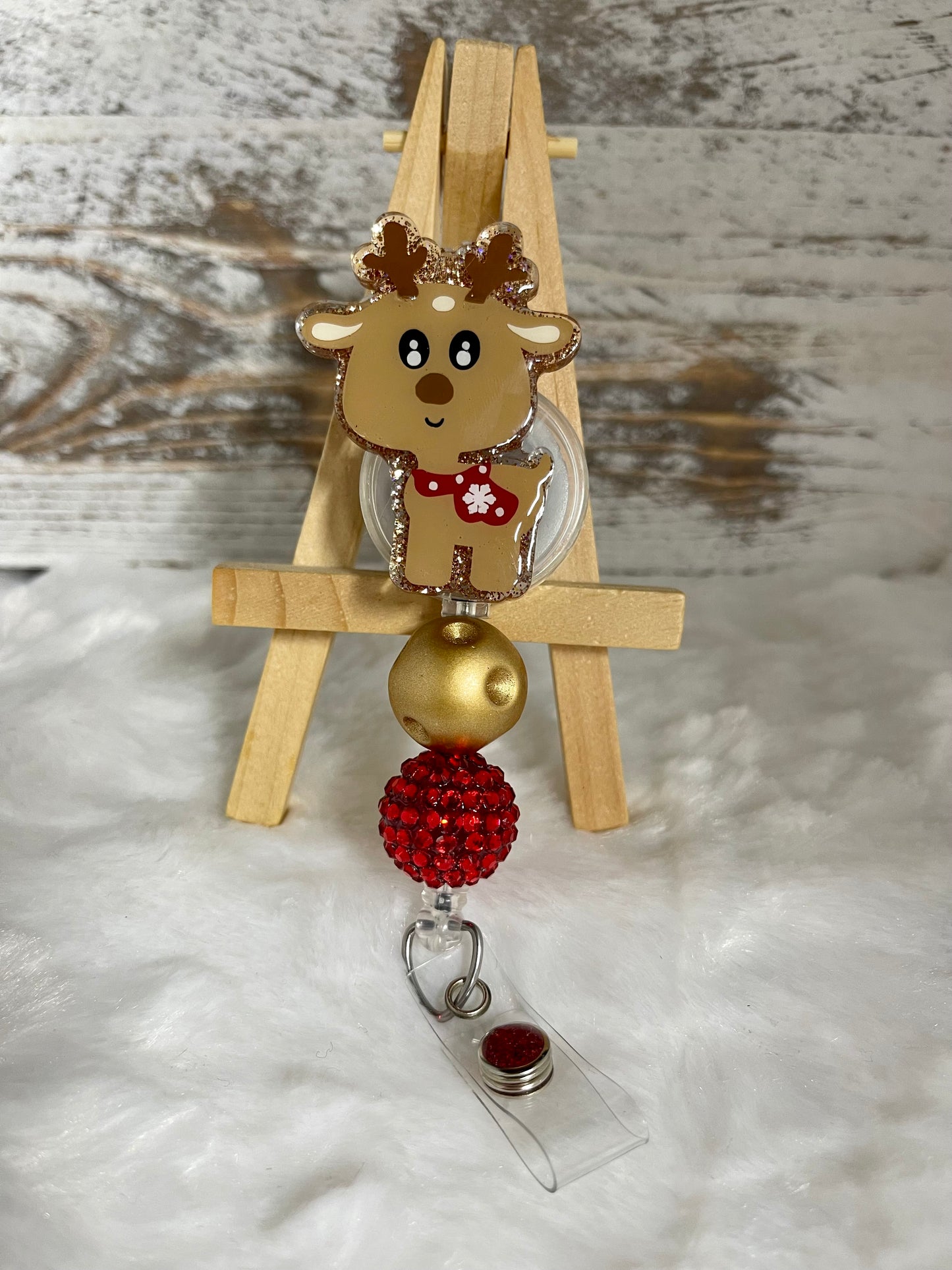 Cute Reindeer Badge Reel