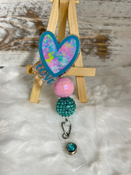 Tie Die Heart Badge Reel