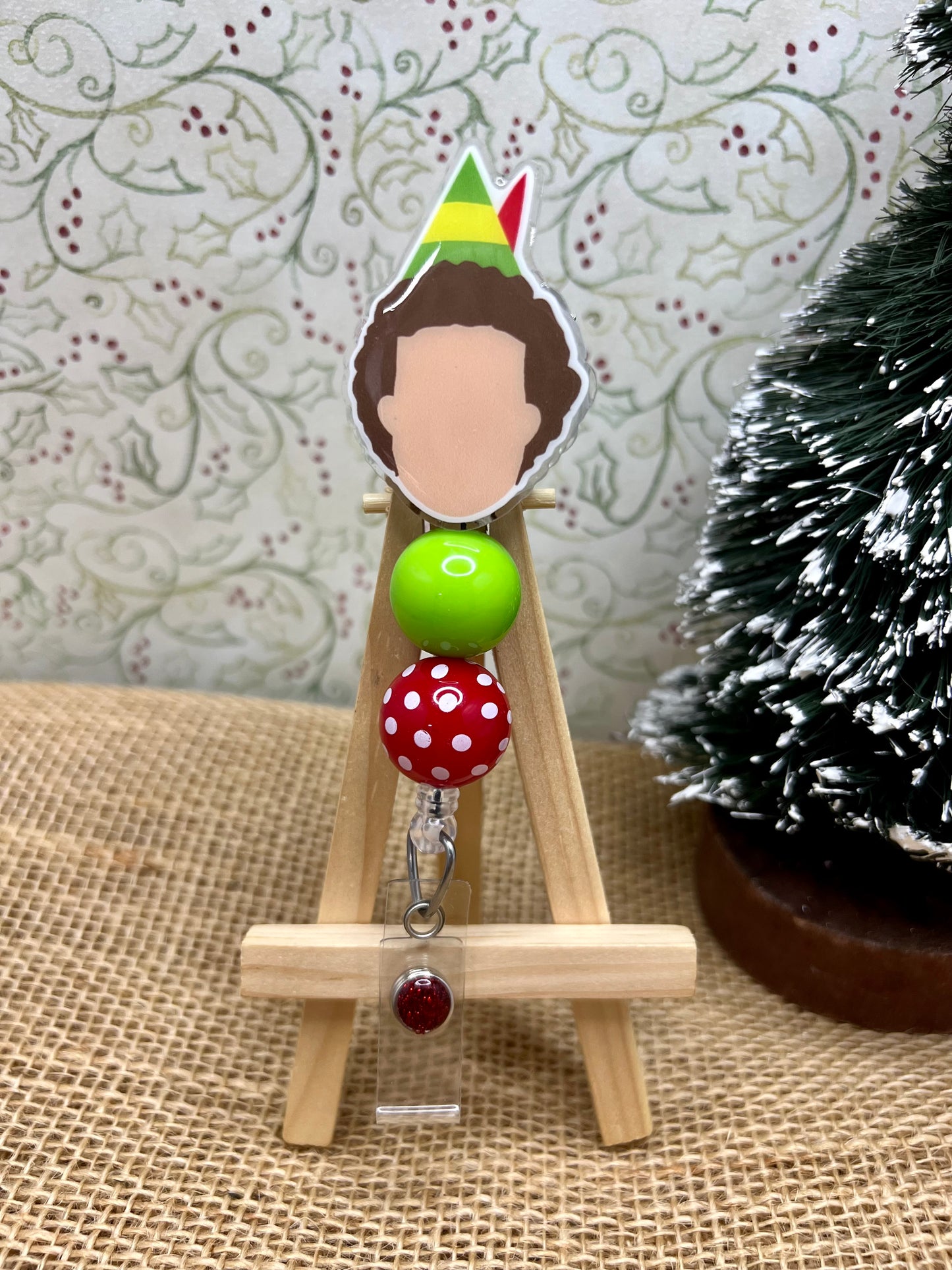 Elf Face Badge Reel