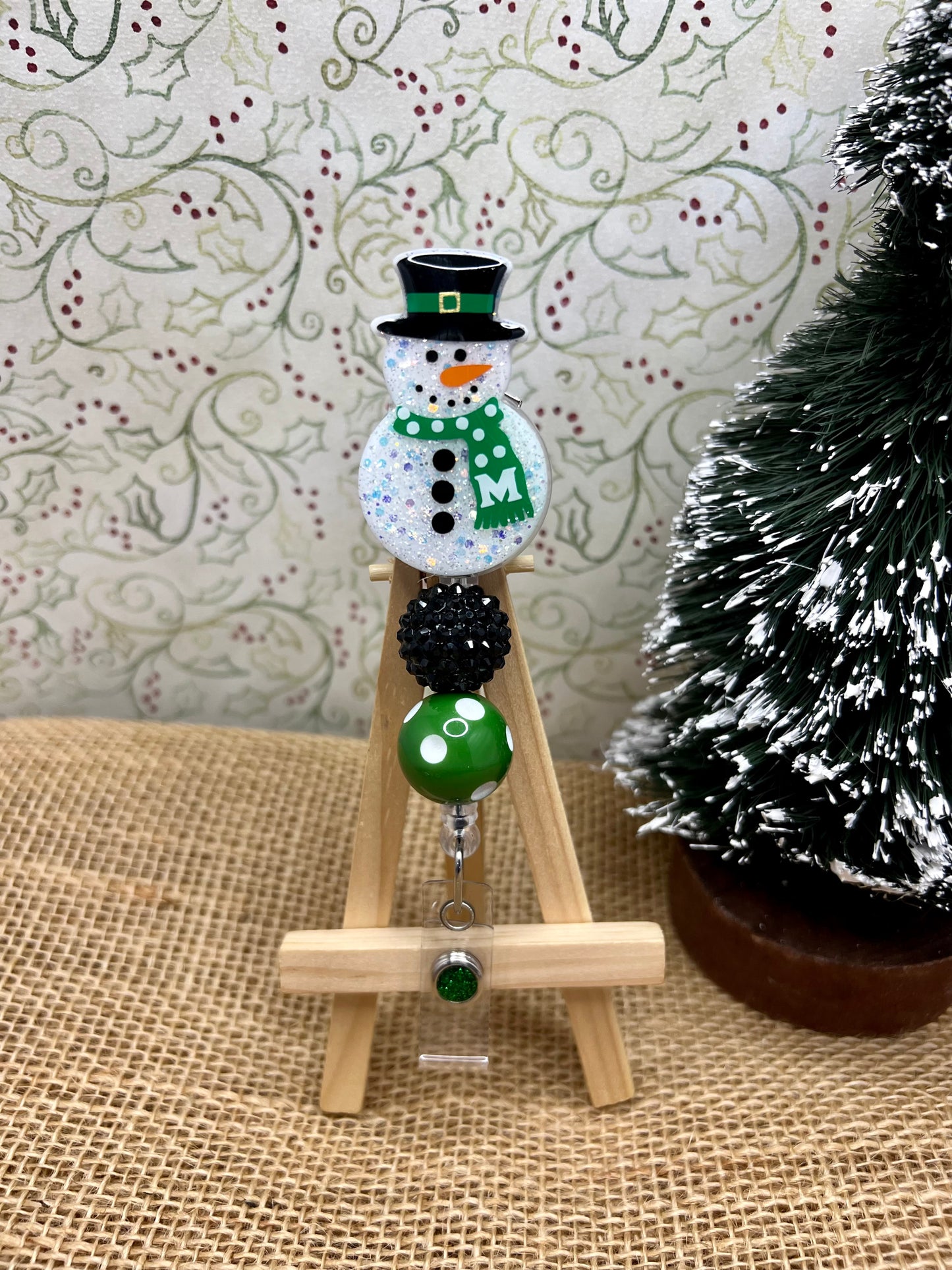 Marshall Inspired Snowman Badge Reel